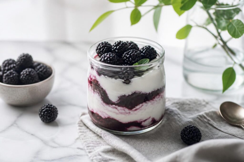 Brombeer-Quark-Dessert ohne Backen: die schnelle Creme für den Sommer